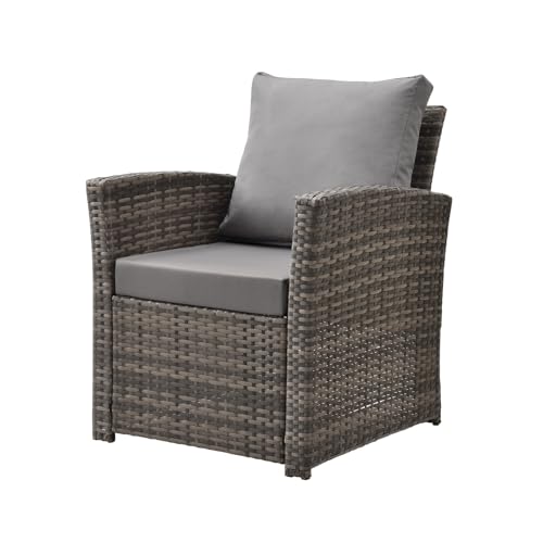 SVITA Roma Polyrattan Lounge Rattan Garten Möbel Set mit Sofa und Sessel Gartenlounge Essgruppe mit Tisch Braun - 6