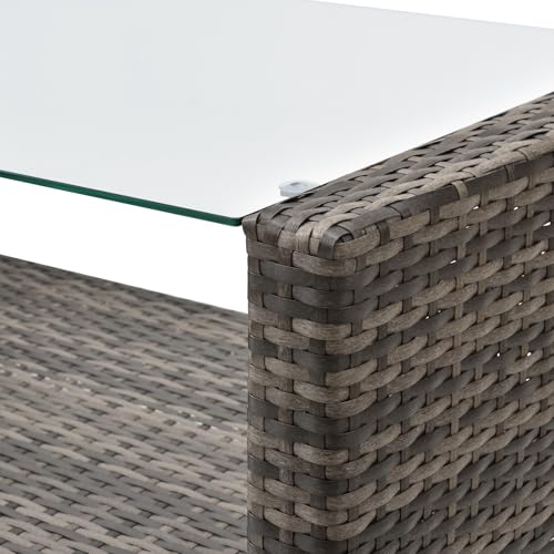 SVITA Roma Polyrattan Lounge Rattan Garten Möbel Set mit Sofa und Sessel Gartenlounge Essgruppe mit Tisch Braun - 8