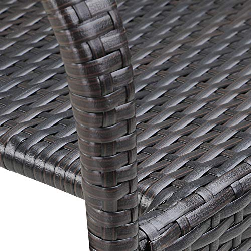 Casaria Poly Rattan 4er Set Gartenstuhl Stapelbar Hochlehner Armlehnen Wetterfest Stapelstuhl Gartensessel Garten – Braun - 5