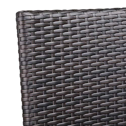 Casaria Poly Rattan 4er Set Gartenstuhl Stapelbar Hochlehner Armlehnen Wetterfest Stapelstuhl Gartensessel Garten – Braun - 7