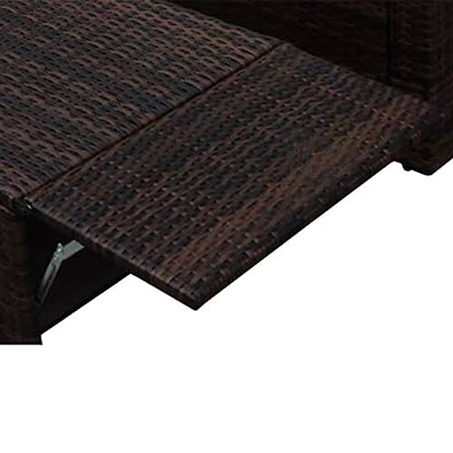 vidaXL Gartenmöbel 7-TLG. Poly Rattan Braun Lounge Gartensofa Gartengarnitur - 5