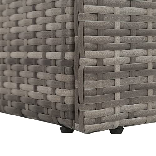 vidaXL Sonnenliege Poly Rattan Grau Gartenliege Liegestuhl Relaxliege Liege - 9