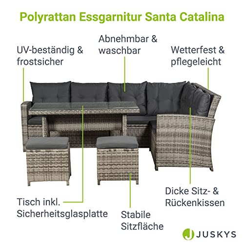 ArtLife Polyrattan Sitzgruppe Lounge Santa Catalina beige-grau – Gartenmöbel-Set mit Eck-Sofa & Tisch – bis 6 Personen – wetterfest & stabil - 3