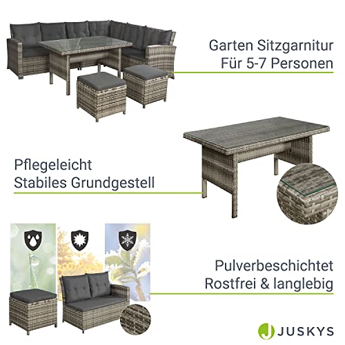 ArtLife Polyrattan Sitzgruppe Lounge Santa Catalina beige-grau – Gartenmöbel-Set mit Eck-Sofa & Tisch – bis 6 Personen – wetterfest & stabil - 4