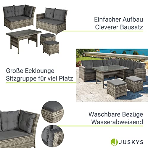 ArtLife Polyrattan Sitzgruppe Lounge Santa Catalina beige-grau – Gartenmöbel-Set mit Eck-Sofa & Tisch – bis 6 Personen – wetterfest & stabil - 5
