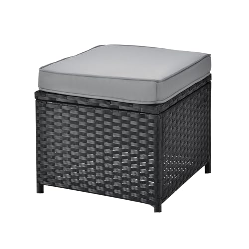 SVITA Monroe Garten-Lounge Set Polyrattan Lounge-Möbel Sitzgruppe Garten Schwarz - 6