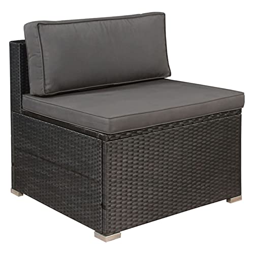 ArtLife Polyrattan Lounge Nassau schwarz | Gartenmöbel Set mit Ecksofa & Tisch | Bezüge in Grau | Sitzgruppe für Terrasse | Loungemöbel Gartenlounge - 8