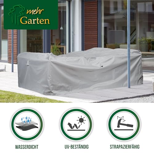 Mehr Garten Gartenmöbel Abdeckung rechteckig, Premium Schutzhülle Abdeckplane für Lounge-Gruppe Loungemöbel wasserdicht 230 x 165 x 80 cm Lichtgrau - 3