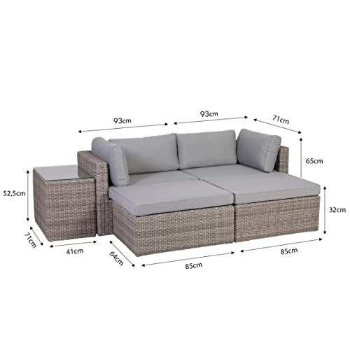 Greemotion Palma Rattan Lounge-Set, grau - 13