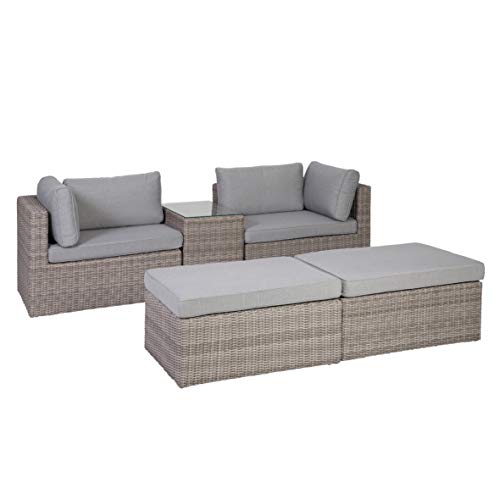 Greemotion Palma Rattan Lounge-Set, grau - 5