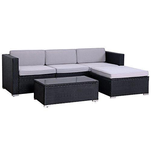 SVITA California Poly-Rattan Lounge Gartenset Sofa-Set Garnitur Gartenmöbel Couch-Set