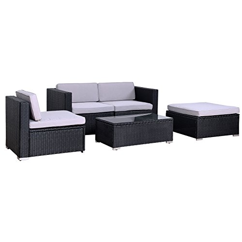 SVITA California Poly-Rattan Lounge Gartenset Sofa-Set Garnitur Gartenmöbel Couch-Set - 2