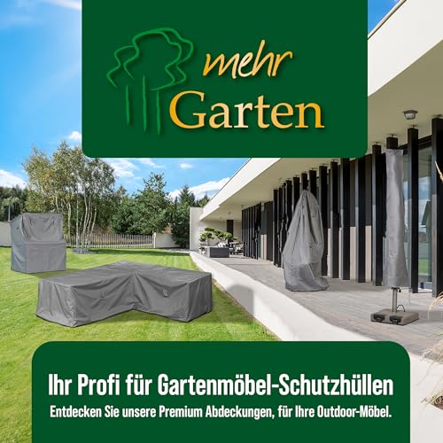 Mehr Garten Gartenmöbel Abdeckung L-Form, Premium Schutzhülle Abdeckplane für Eck-Loungegruppe Loungemöbel wasserdicht 300 x 300 x 80 cm Lichtgrau - 6