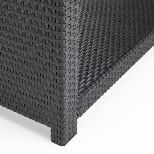 „Allibert by Keter“ Gartenlounge Set Modena, graphit/cool grey, 4tlg., inkl. Sitz- und Rückenkissen, Kunststoff, flache Rattanoptik - 6