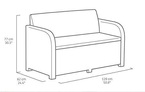 „Allibert by Keter“ Gartenlounge Set Modena, graphit/cool grey, 4tlg., inkl. Sitz- und Rückenkissen, Kunststoff, flache Rattanoptik - 7