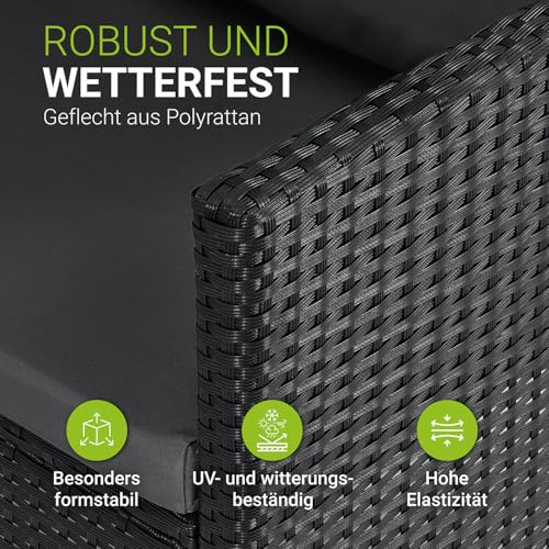 ArtLife Polyrattan Lounge Manacor | Gartenmöbel Set mit Sofa, Tisch & 2 Hockern | Bezüge grau | Sitzgruppe für Garten, Terrasse & Balkon - 6