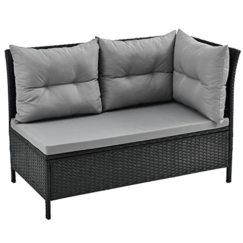 ArtLife Polyrattan Lounge Manacor | Gartenmöbel Set mit Sofa, Tisch & 2 Hockern | Bezüge grau | Sitzgruppe für Garten, Terrasse & Balkon - 9