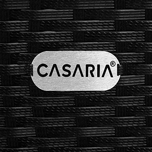 Casaria Poly Rattan XL Lounge Set inkl. 7cm Auflagen und 15cm dicken Kissen Tisch mit Glasplatte frei stellbare Elemente Gartenmöbel Sitzgruppe Schwarz Creme - 9