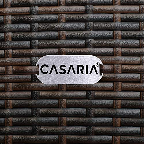 Deuba Poly Rattan Sitzgruppe 8 Stühle Stapelbar 7cm Dicke Auflagen Gartentisch Gartenmöbel Sitzgarnitur Garten Set Braun - 9
