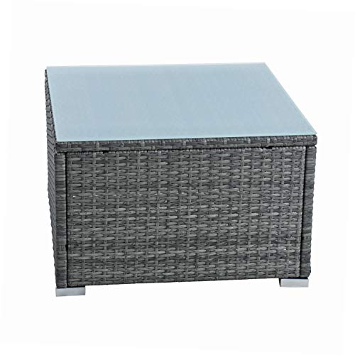 ESTEXO Rattan Lounge Sitzgruppe Polyrattan Gartenmöbel Set Couch 3-Sitzer Rattanmöbel Sofa Set Essgruppe Gartenset Balkon-Set (Anthrazit-Grau) - 3