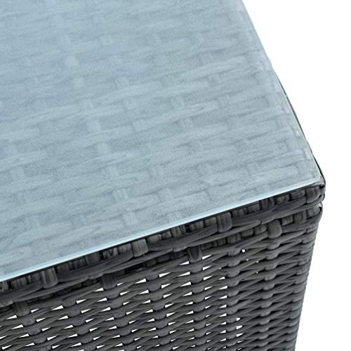 ESTEXO Rattan Lounge Sitzgruppe Polyrattan Gartenmöbel Set Couch 3-Sitzer Rattanmöbel Sofa Set Essgruppe Gartenset Balkon-Set (Anthrazit-Grau) - 4