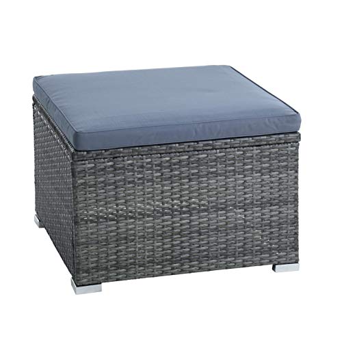 ESTEXO Rattan Lounge Sitzgruppe Polyrattan Gartenmöbel Set Couch 3-Sitzer Rattanmöbel Sofa Set Essgruppe Gartenset Balkon-Set (Anthrazit-Grau) - 5
