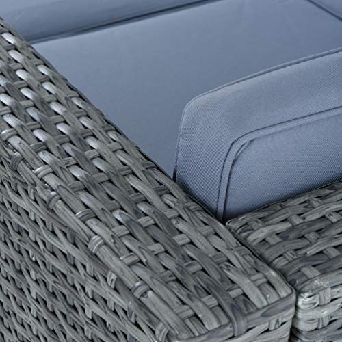 ESTEXO Rattan Lounge Sitzgruppe Polyrattan Gartenmöbel Set Couch 3-Sitzer Rattanmöbel Sofa Set Essgruppe Gartenset Balkon-Set (Anthrazit-Grau) - 8