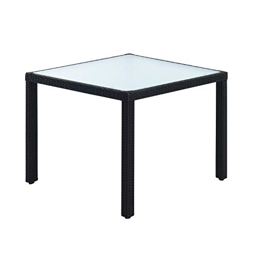 ESTEXO Polyrattan Gartenmöbel Set Sitzgruppe Rattan Gartenset Essgruppe Stuhl Tisch Set Garten Tisch und Stuhl Set 4 Personen Glas Glastisch (Schwarz) - 3