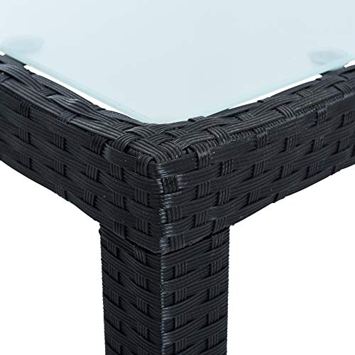 ESTEXO Polyrattan Gartenmöbel Set Sitzgruppe Rattan Gartenset Essgruppe Stuhl Tisch Set Garten Tisch und Stuhl Set 4 Personen Glas Glastisch (Schwarz) - 4