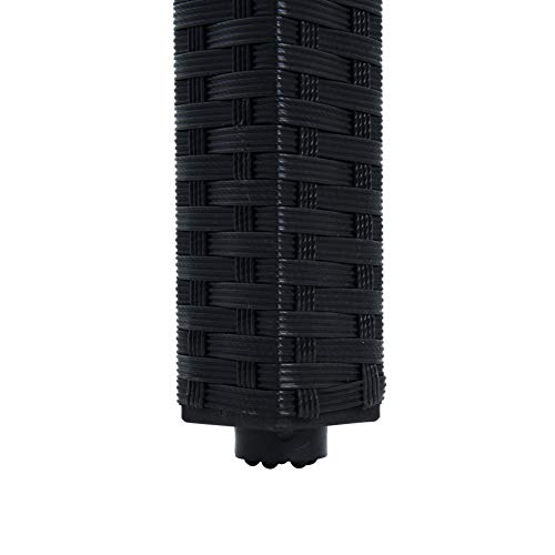 ESTEXO Polyrattan Gartenmöbel Set Sitzgruppe Rattan Gartenset Essgruppe Stuhl Tisch Set Garten Tisch und Stuhl Set 4 Personen Glas Glastisch (Schwarz) - 6