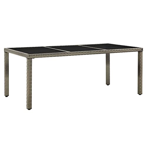 ArtLife Polyrattan Sitzgruppe Rimini Plus 9-teilig grau-meliert | Gartenmöbel Set mit Tisch, 8 Stühlen & Kissen | graue Bezüge | Rattan Balkonmöbel - 8