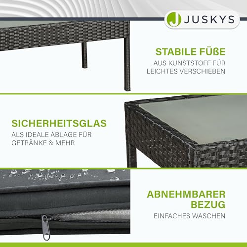 ArtLife Polyrattan Sitzgruppe Trinidad – Gartenmöbel Set mit Bank, Sessel & Tisch für 4 Personen – schwarz mit grauen Bezüge – Terrassenmöbel Balkonmöbel Lounge - 8