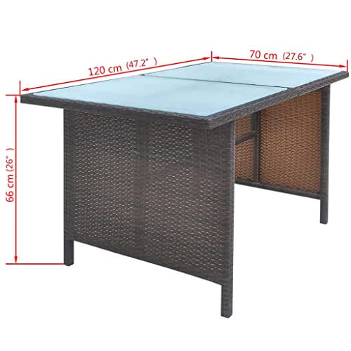 vidaXL Gartenmöbel 6-TLG. Poly Rattan Braun Garten Sitzgruppe Gartengarnitur - 9