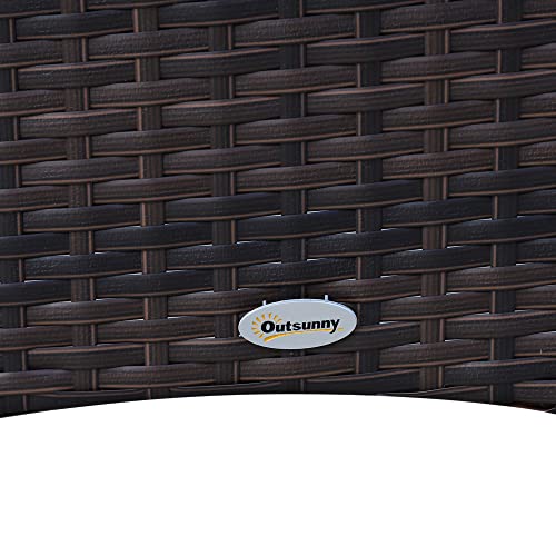 Outsunny 7 TLG. Polyrattan Gartenmöbel Rattan Gartenset Sitzgruppe Garnitur Essgruppe inkl. Kissen 6 Personen Braun+Creamweiß 150 x 80 x 74 cm - 8