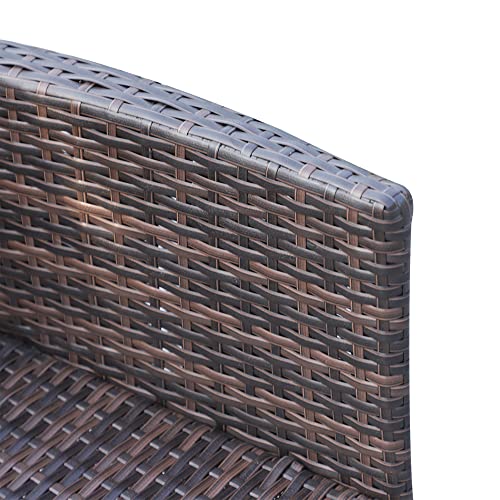 Outsunny 7 TLG. Polyrattan Gartenmöbel Rattan Gartenset Sitzgruppe Garnitur Essgruppe inkl. Kissen 6 Personen Braun+Creamweiß 150 x 80 x 74 cm - 9
