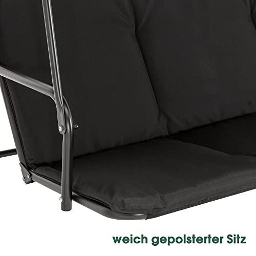 M MCombo 3-Sitzer Hollywoodschaukel Gartenschaukel Gartenliege Schaukelbank 8003 (Schwarz) - 5
