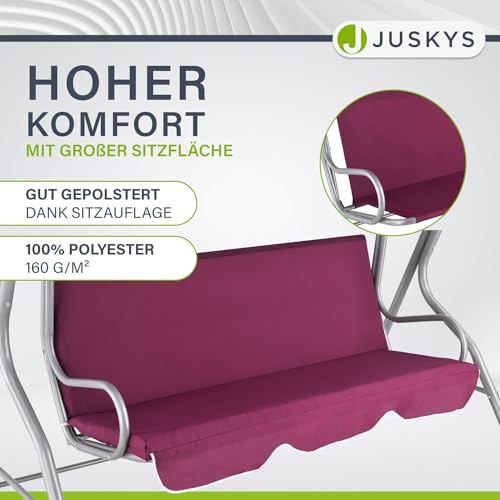 ArtLife Hollywoodschaukel 3-Sitzer mit Dach & Sitzauflage – Gartenschaukel 200 kg belastbar – Schaukelbank für Garten & Terrasse – rot - 7