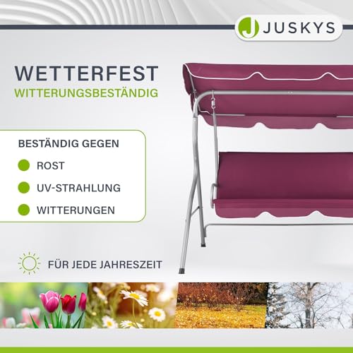 ArtLife Hollywoodschaukel 3-Sitzer mit Dach & Sitzauflage – Gartenschaukel 200 kg belastbar – Schaukelbank für Garten & Terrasse – rot - 8