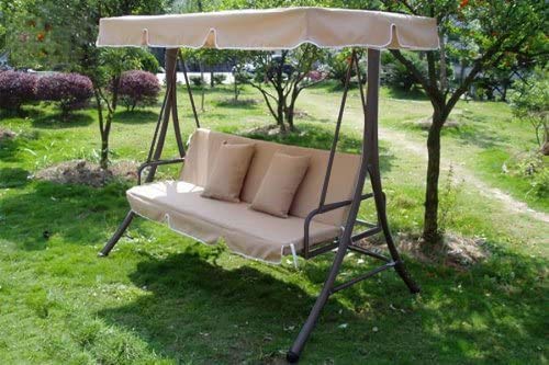Hollywoodschaukel Gartenschaukel Moderne Gartenliege Outdoor Schaukelbank mit Liegefunktion 190x135x170cm JL10B - 2