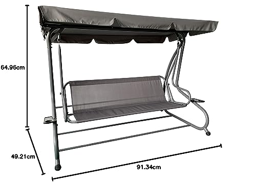 Pure Home & Garden 4-Sitzer XXL Hollywoodschaukel mit Liegefunktion Askim Anthrazit, einfach klappbar, 232 cm - 10