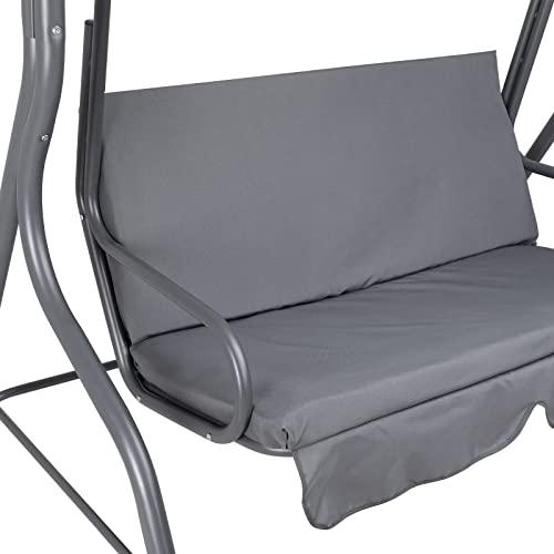 Casaria Hollywoodschaukel Sonnendach Gartenschaukel Schaukelbank Schaukel Garten Indoor Balkon Terrasse anthrazit - 9