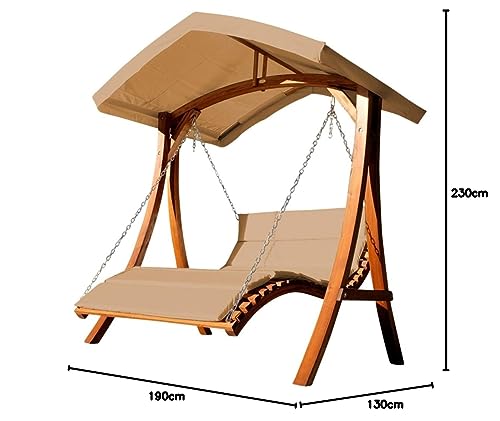 Design Hollywoodliege Doppelliege ‚Aruba‘ aus Holz Lärche mit Dach von AS-S, Farbe:Braun - 3