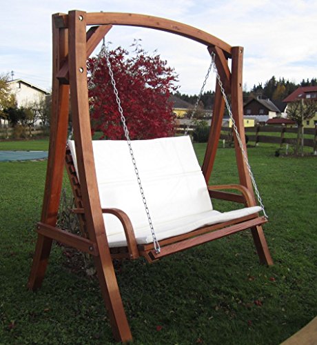 ASS Design Hollywoodschaukel Gartenschaukel Schaukel Holzschaukel Hollywood Swing aus Holz Lärche Modell KUREDO103OD - 2