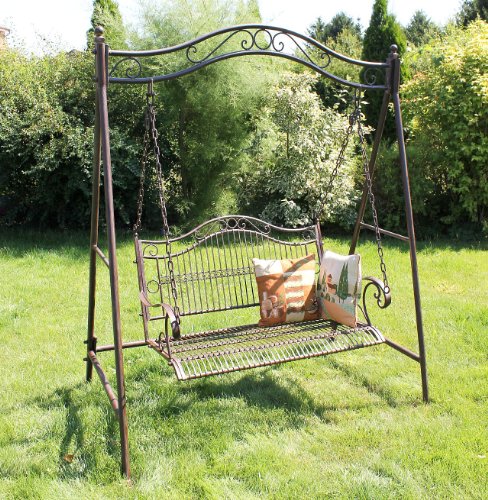 DanDiBo Hollywoodschaukel Metall Antik 2 Sitzer Gartenschaukel 082505 Schaukel Garten Schmiedeeisen - 7