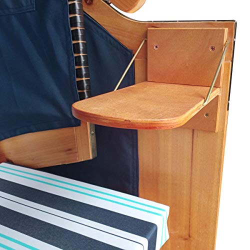 BRAST Strandkorb Deluxe 2-Sitzer XXL für 2 Personen 120cm breit mehrere Designs incl. Abdeckhaube Farbe Blau/Hellblau/Weiß gestreift Ostsee - 3