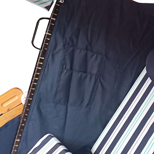 BRAST Strandkorb Deluxe 2-Sitzer XXL für 2 Personen 120cm breit mehrere Designs incl. Abdeckhaube Farbe Blau/Hellblau/Weiß gestreift Ostsee - 8