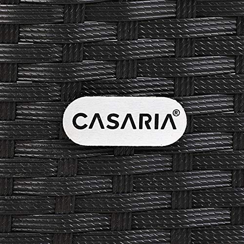 Deuba Poly Rattan Lounge Liege Mit Sonnendach 7cm Dicke Auflagen Klapptisch Schwarz Sonnenliege Gartenliege Garten Sofa - 8