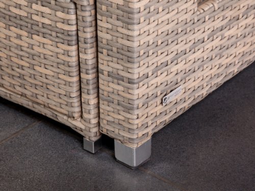 greemotion Rattan-Lounge Bahia Twin, Sofa & Bett aus Polyrattan, indoor & outdoor, 2er Garten-Sofa mit Stahl-Gestell, Daybed zweigeteilt, grau-bicolor - 4