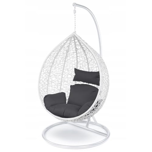 Ferocity Hängesessel Kissen, Polster, Auflage für Polyrattan/Rattan Hängeschaukel, Hängekorb, Schaukel Korb, Rückenkissen in der Farbe Graphit [114] - 2