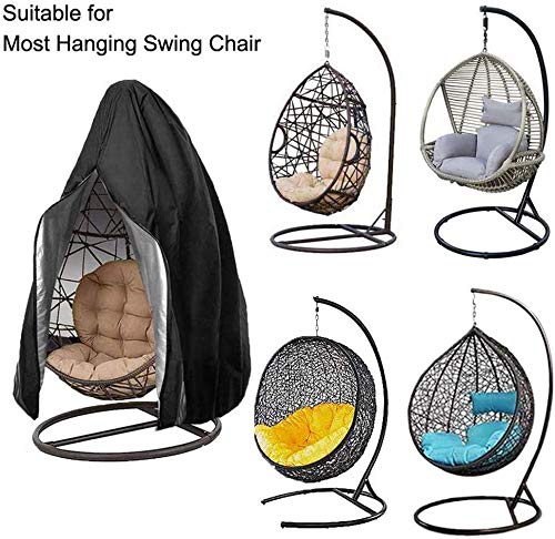 YCHK Hängesessel Stuhlhülle, Hängesessel Abdeckung Wasserabweisende Oxford-Schutzhülle für Patio Patio Schaukelstuhl, Ei-Schaukelstuhl, Schwimmstuhl (115 * 190CM) (Grey1) - 6